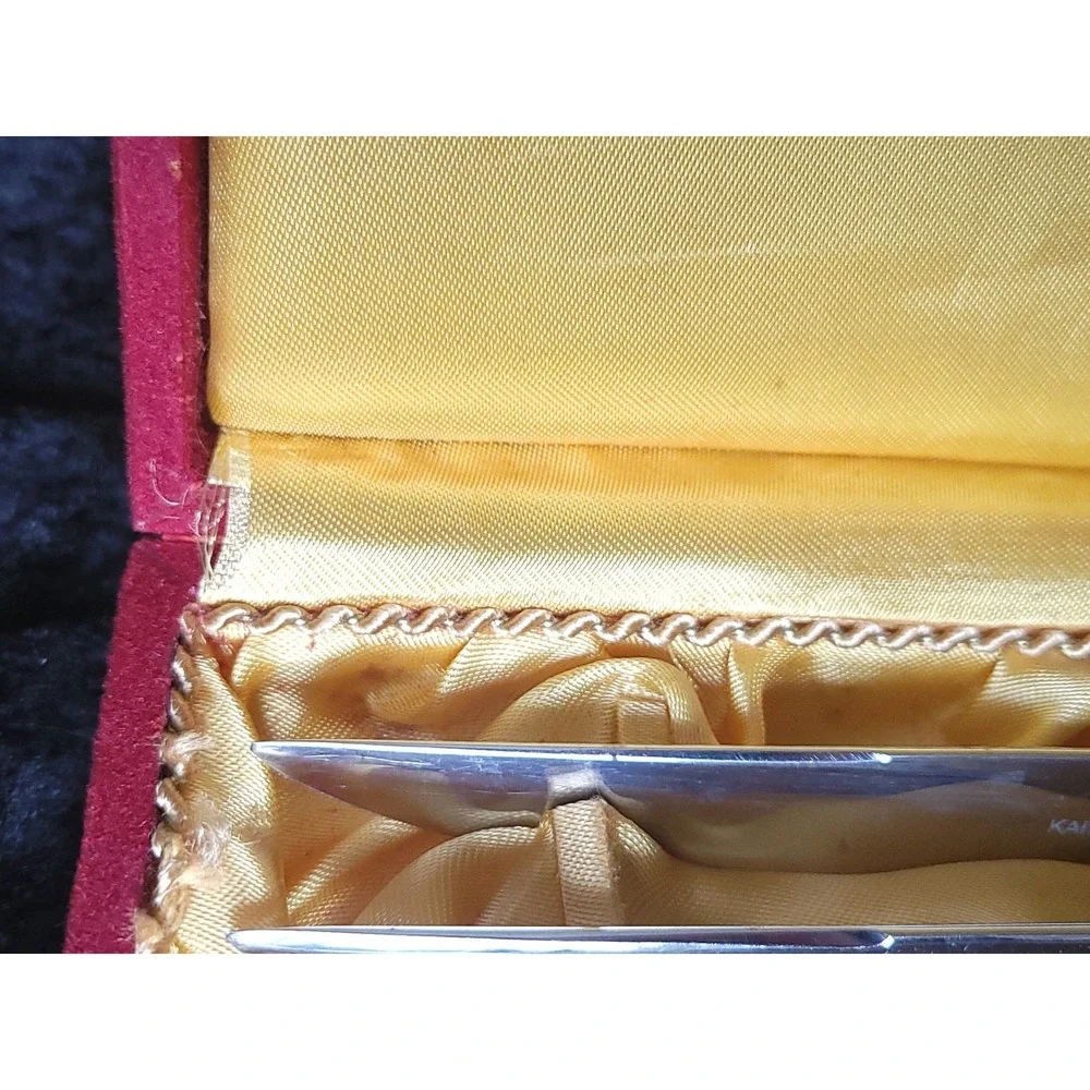 Vintage Kaiser Jr Germany Knife Set 6pc Stainless Butterscotch Marbled Handles